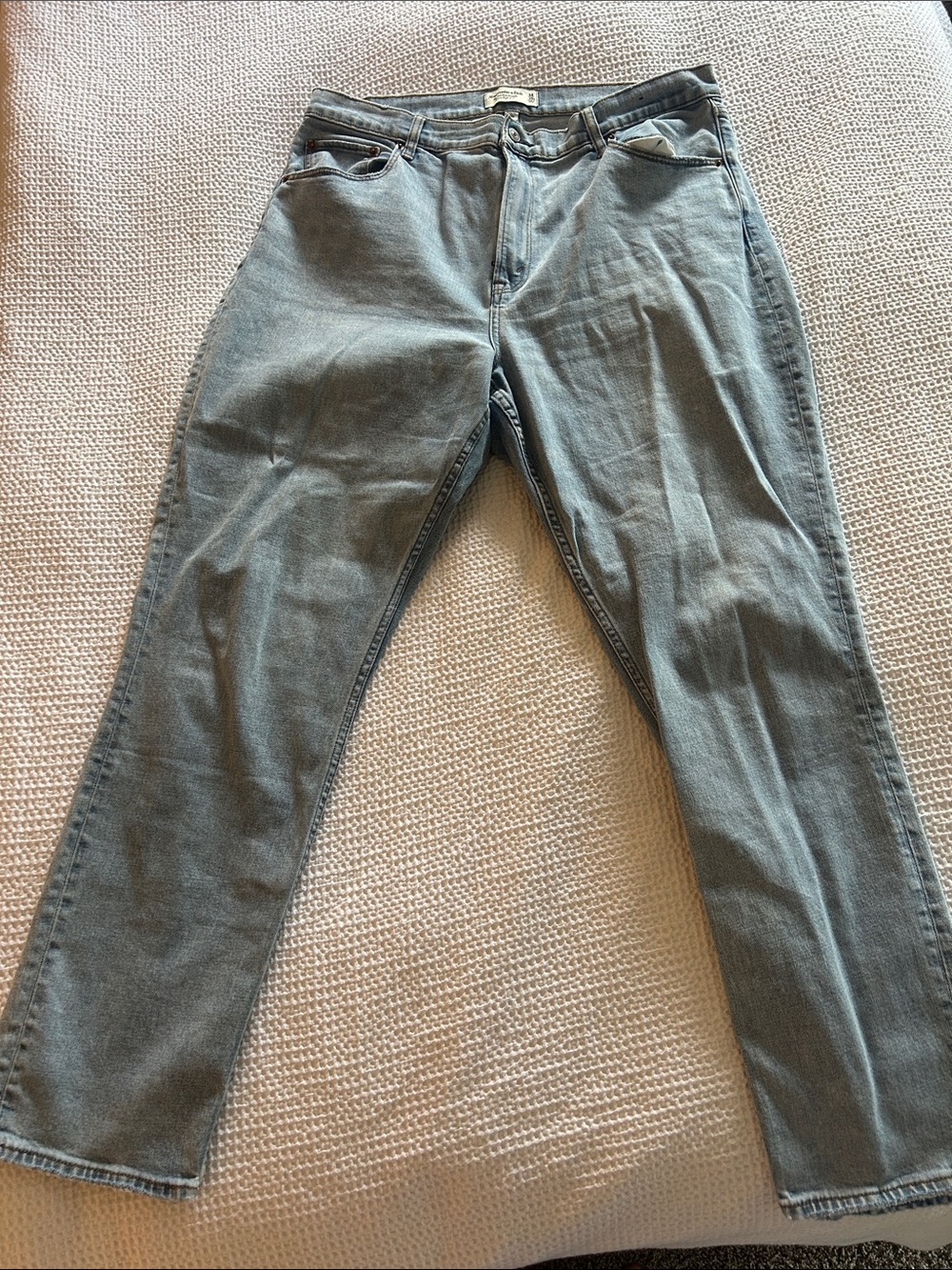Abercrombie & Fitch Women's Straight Leg Light Blue Jeans